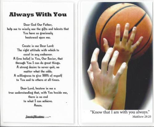 Prayer Card Basketball Laminated
