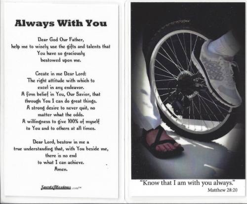Prayer Card Biking Laminated