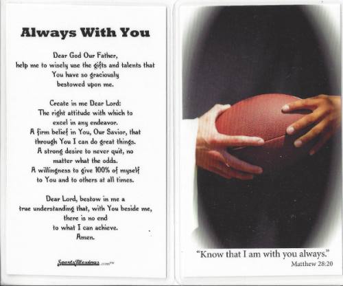 Prayer Card Football Laminated