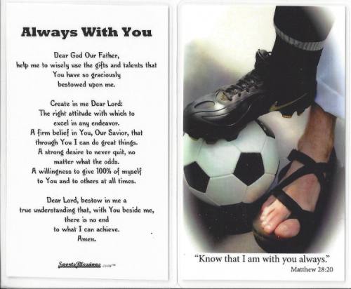Prayer Card Soccer Men / Boy (25 pack) Laminated
