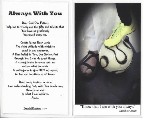 Prayer Card Soccer Women / Girl Laminated