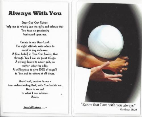 Prayer Card Volleyball Laminated